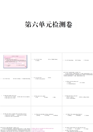 （武汉专版）秋八年级英语上册 Unit 6 I’m going to study computer science单元检测卷课件（新版）人教新目标版-（新版）人教新目标版初中八年级上册英语课件