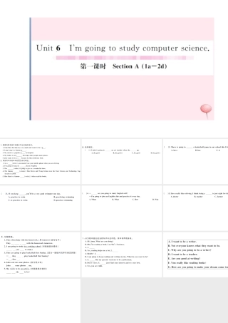 （武汉专版）秋八年级英语上册 Unit 6 I’m going to study computer science第一课时习题课件（新版）人教新目标版-（新版）人教新目标版初中八年级上册英语课件