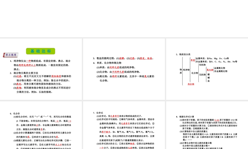 （新课标）浙江省中考科学基础复习 第31课 物质的分类课件-人教版初中九年级全册自然科学课件
