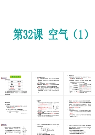 （新课标）浙江省中考科学基础复习 第32课 空气课件1-人教版初中九年级全册自然科学课件