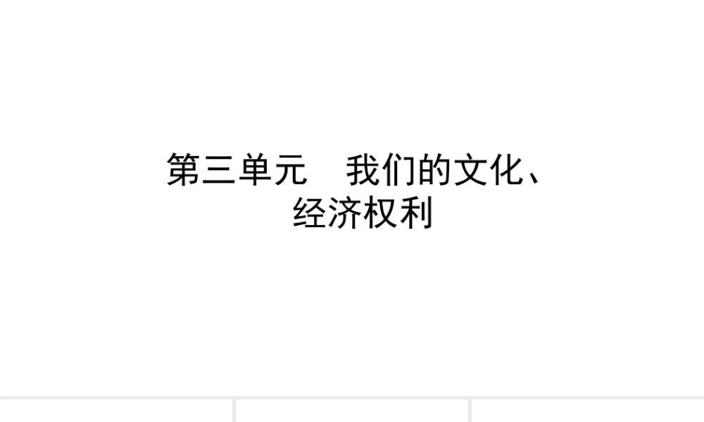 （日照专版）中考政治总复习 基础知识梳理 八下 第三单元 我们的文化、经济权利课件-人教版初中九年级全册政治课件