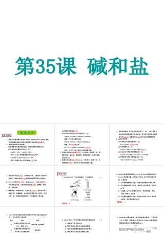 （新课标）浙江省中考科学基础复习 第35课 碱和盐课件-人教版初中九年级全册自然科学课件