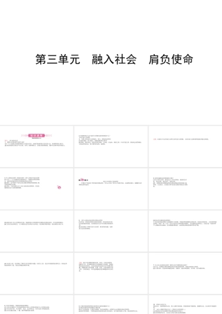 （日照专版）中考政治总复习 基础知识梳理 九年级全册 第三单元 融入社会 肩负使命课件-人教版初中九年级全册政治课件