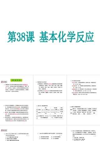 （新课标）浙江省中考科学基础复习 第38课 基本化学反应课件-人教版初中九年级全册自然科学课件