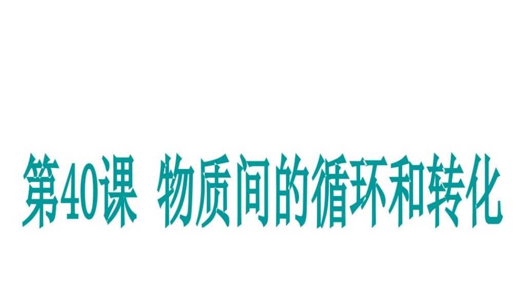 （新课标）浙江省中考科学基础复习 第40课 物质间的循环和转化课件-人教版初中九年级全册自然科学课件
