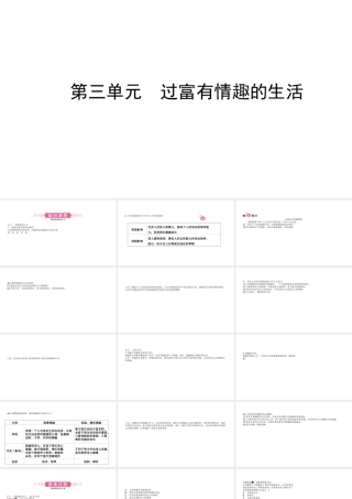 （日照专版）中考政治总复习 基础知识梳理 七上 第三单元 过富有情趣的生活课件-人教版初中九年级全册政治课件