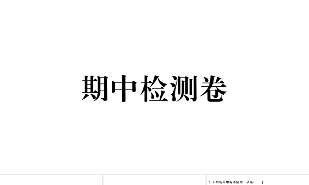 （武汉专版）春八年级语文下册 期中检测卷课件 新人教版-新人教版初中八年级下册语文课件