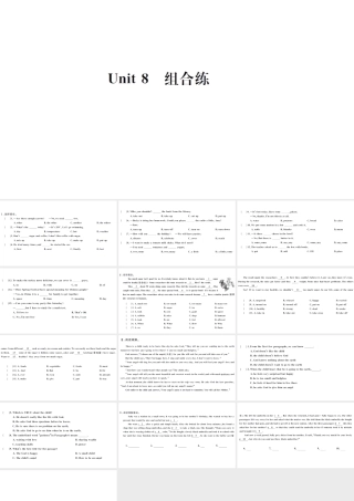 （武汉专版）秋八年级英语上册 Unit 8 How do you make a banana milk shake组合练课件（新版）人教新目标版-（新版）人教新目标版初中八年级上册英语课件