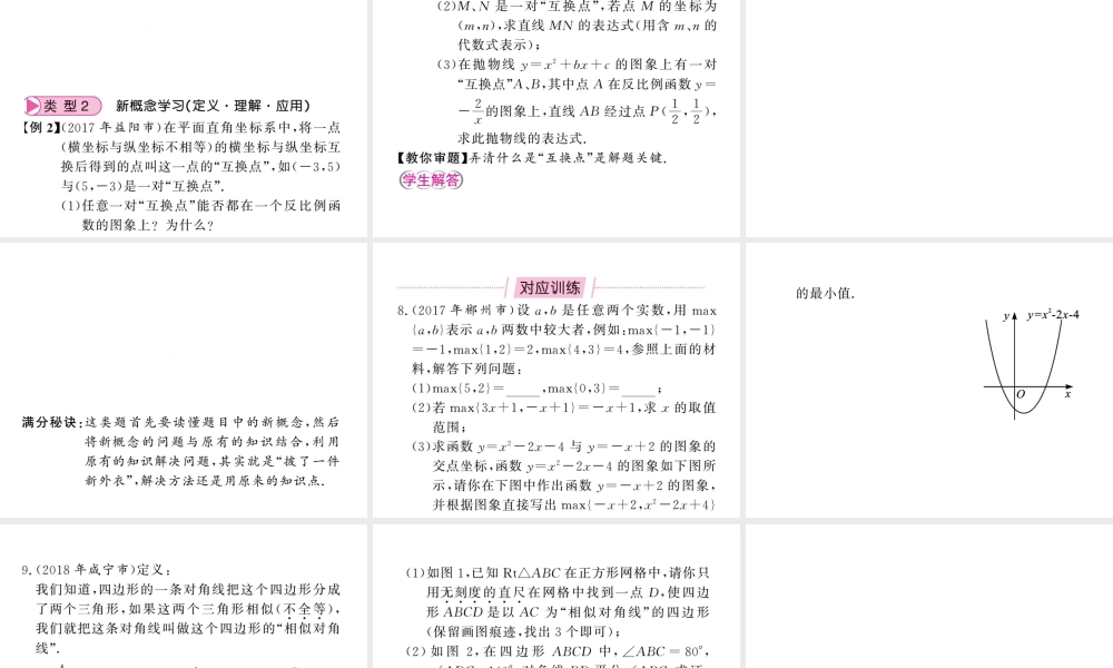 （新课标）中考数学复习 大专题（二）阅读理解型问题课件-人教版初中九年级全册数学课件