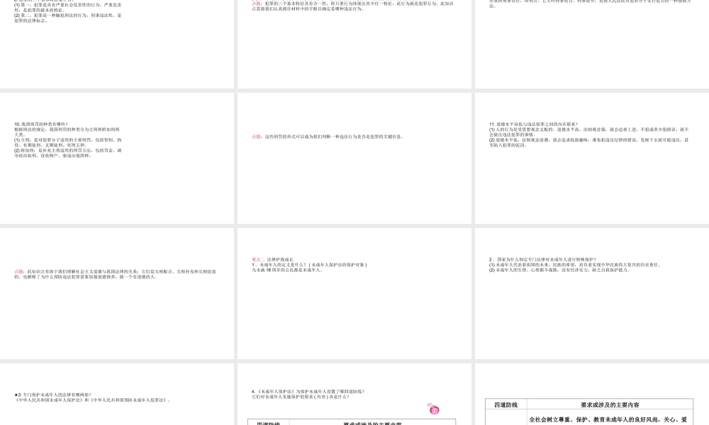 （日照专版）中考政治总复习 基础知识梳理 七下 第四单元 做学法尊法守法用法的人课件-人教版初中九年级全册政治课件