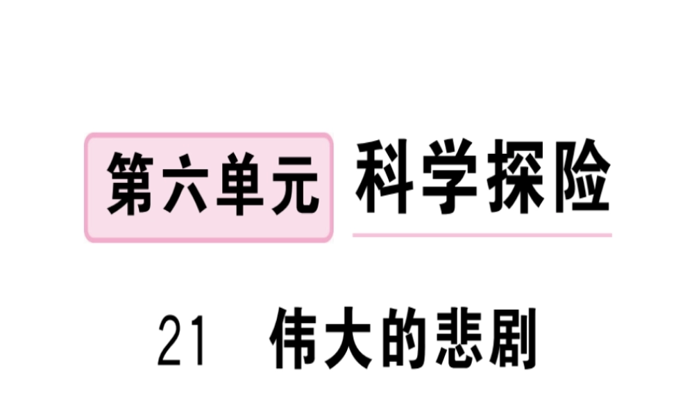 （武汉专版）春七年级语文下册 第六单元 21 伟大的悲剧习题课件 新人教版-新人教版初中七年级下册语文课件