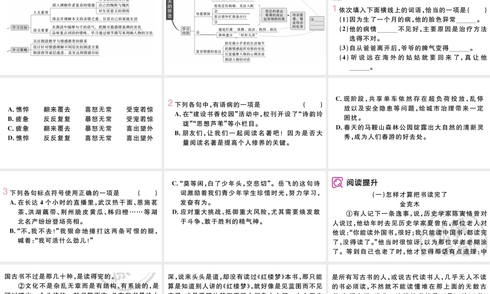 （武汉专版）七年级语文上册 第二单元 5秋天的怀念课件 新人教版-新人教版初中七年级上册语文课件