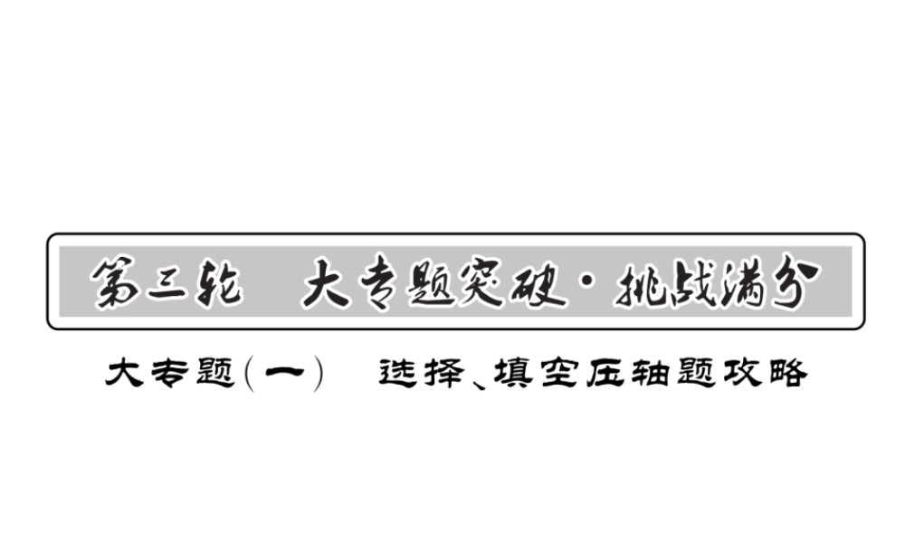 （新课标）中考数学复习 大专题（一）选择、填空压轴题攻略（I）课件-人教版初中九年级全册数学课件