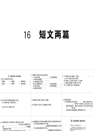 （武汉专版）春七年级语文下册 第四单元 16 短文两篇习题课件 新人教版-新人教版初中七年级下册语文课件