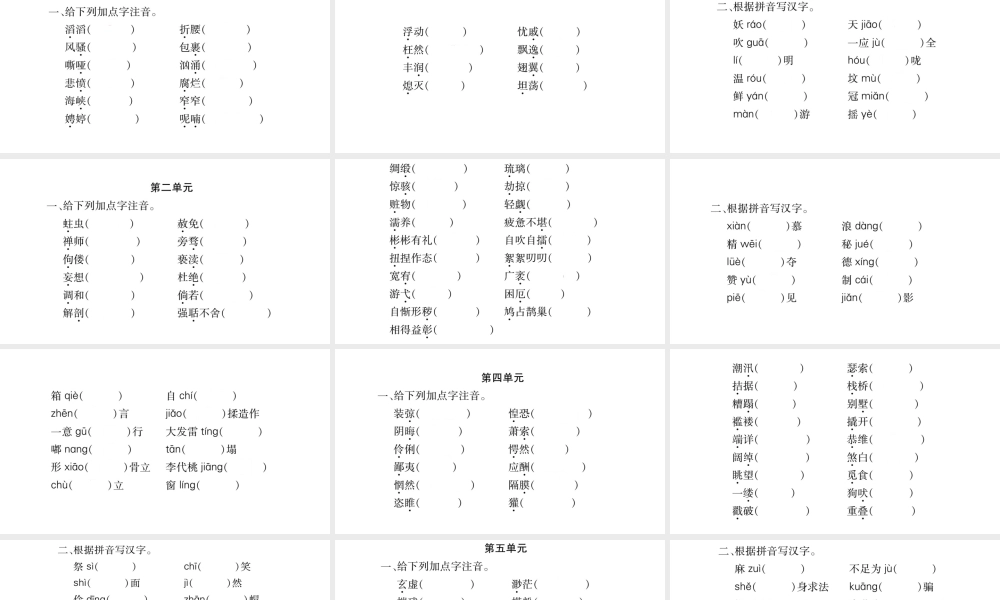 （毕节专版）九年级语文上册 期末复习一 字音与字形习题课件 新人教版-新人教版初中九年级上册语文课件