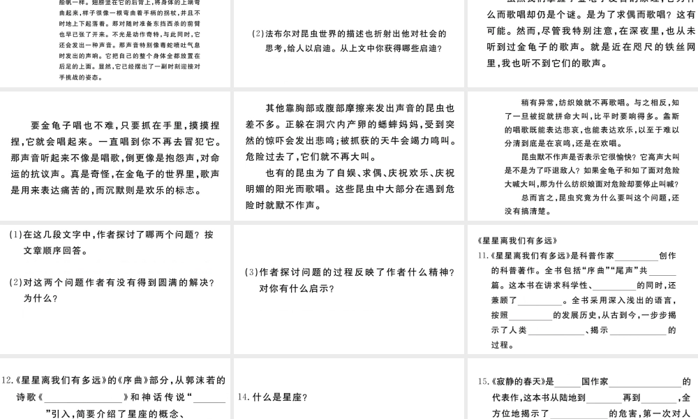 （武汉专版）秋八年级语文上册 第五单元 名著导读《昆虫记》习题课件 新人教版-新人教版初中八年级上册语文课件