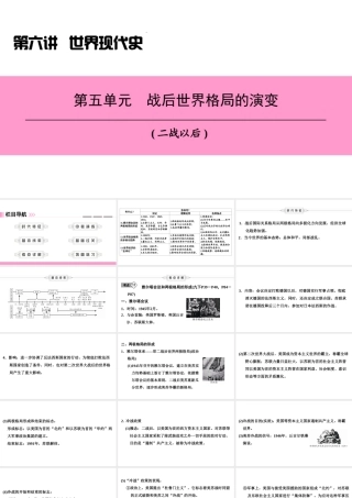 （新课标深圳专用版）中考历史总复习 第六讲 世界现代史 第五单元 战后世界格局的演变课件-人教版初中九年级全册历史课件