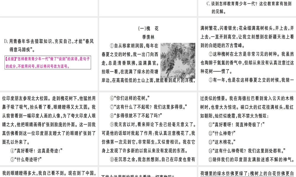 （武汉专版）七年级语文上册 第六单元 20 天上的街市习题课件 新人教版-新人教版初中七年级上册语文课件