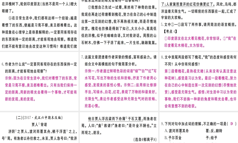 （武汉专版）七年级语文上册 第六单元 20 天上的街市习题课件 新人教版-新人教版初中七年级上册语文课件