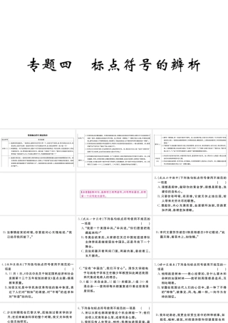 （武汉专版）七年级语文上册 期末专题复习四 标点符号的辨析习题课件 新人教版-新人教版初中七年级上册语文课件