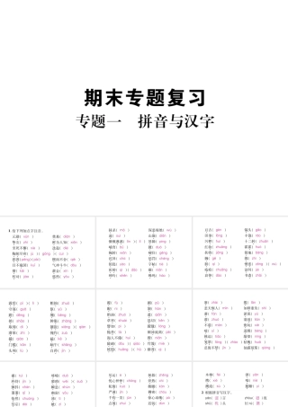 （毕节专版）七年级语文下册 专题1 拼音与汉字课件 新人教版-新人教版初中七年级下册语文课件