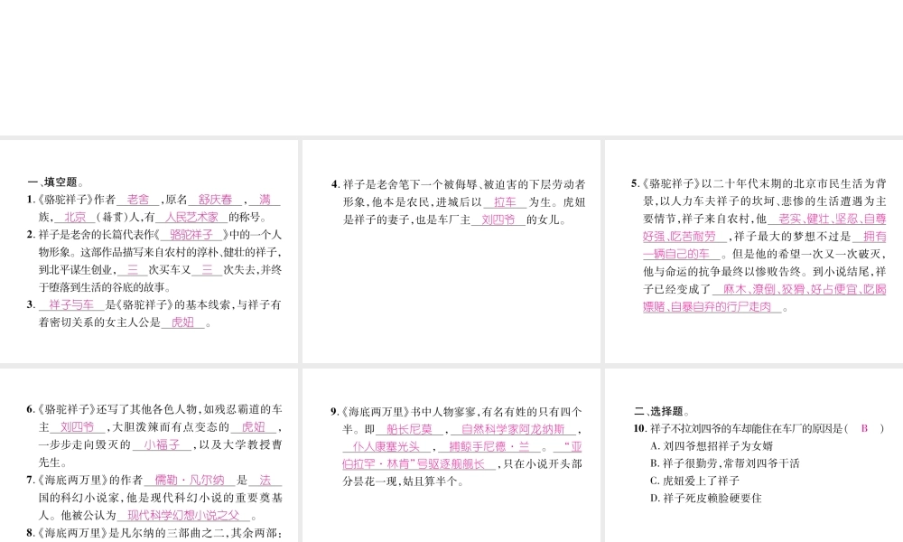 （毕节专版）七年级语文下册 专题4 文学名著阅读课件 新人教版-新人教版初中七年级下册语文课件