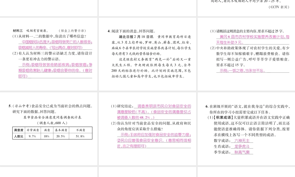 （毕节专版）七年级语文下册 专题6 综合性学习课件 新人教版-新人教版初中七年级下册语文课件
