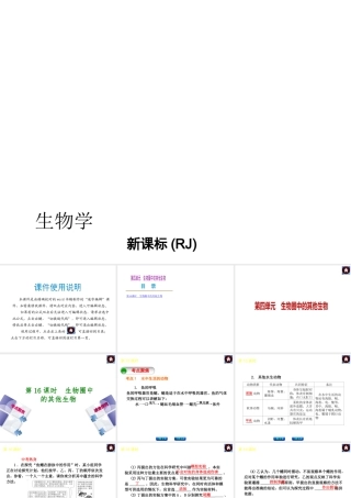 （新课标）（包头专版）2014中考生物复习方案 第四单元 生物圈中的其他生物（考点聚焦+综合探究）课件 新人教版