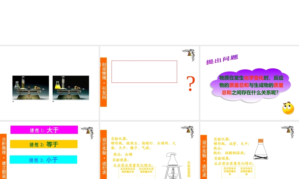 （新课程）2013年秋九年级化学上册 课题1 质量守恒定律课件 （新版）新人教版