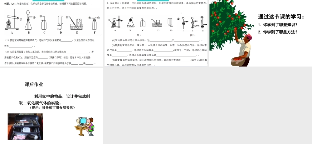（新课程）2013年秋九年级化学上册 课题2 二氧化碳制取的研究课件 （新版）新人教版