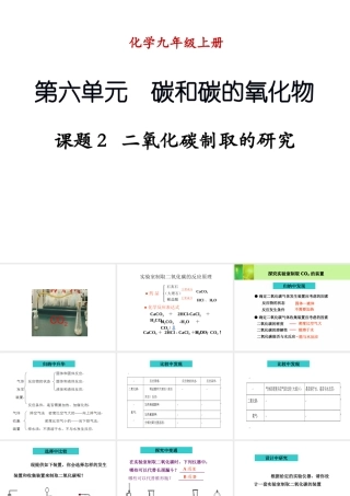 （新课程）2013年秋九年级化学上册 课题2 二氧化碳制取的研究课件 （新版）新人教版