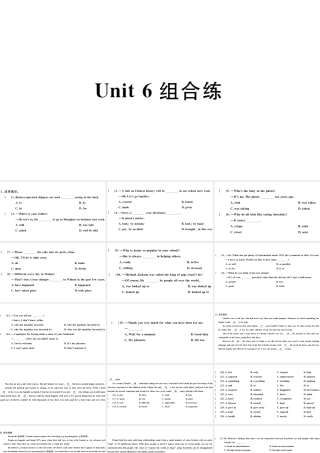 （武汉专版）秋九年级英语全册 Unit 6 When was it invented组合练习题课件（新版）人教新目标版-（新版）人教新目标版初中九年级全册英语课件