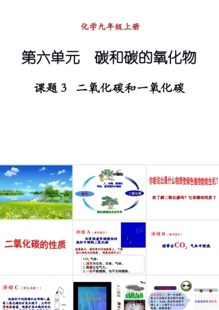 （新课程）2013年秋九年级化学上册 课题3 二氧化碳和一氧化碳（第1课时）课件 （新版）新人教版