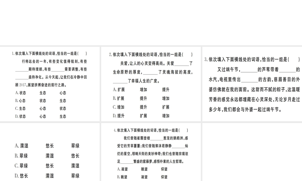 （武汉专用）八年级语文上册 专题二 词语的辨析与运用习题课件 新人教版-新人教版初中八年级上册语文课件