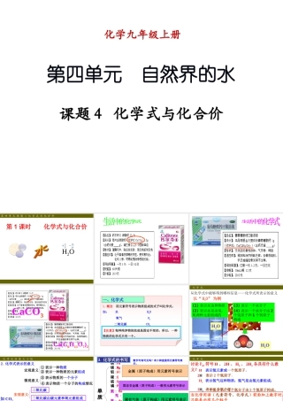 （新课程）2013年秋九年级化学上册 课题4 化学式与化合价课件 （新版）新人教版