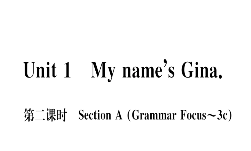 （武汉专版）秋七年级英语上册 Unit 1 My name’s Gina（第2课时）习题课件 （新版）人教新目标版-（新版）人教新目标版初中七年级上册英语课件