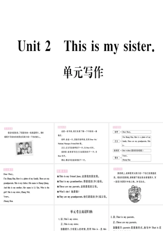 （武汉专版）秋七年级英语上册 Unit 2 This is my sister单元写作习题课件 （新版）人教新目标版-（新版）人教新目标版初中七年级上册英语课件