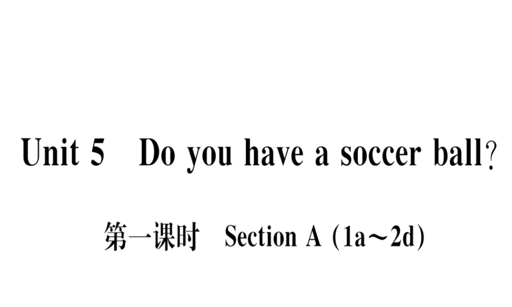 （武汉专版）秋七年级英语上册 Unit 5 Do you have a soccer ball（第1课时）习题课件 （新版）人教新目标版-（新版）人教新目标版初中七年级上册英语课件