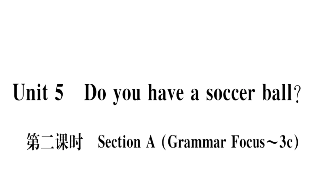 （武汉专版）秋七年级英语上册 Unit 5 Do you have a soccer ball（第2课时）习题课件 （新版）人教新目标版-（新版）人教新目标版初中七年级上册英语课件