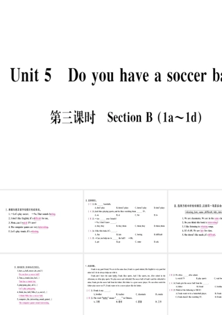 （武汉专版）秋七年级英语上册 Unit 5 Do you have a soccer ball（第3课时）习题课件 （新版）人教新目标版-（新版）人教新目标版初中七年级上册英语课件