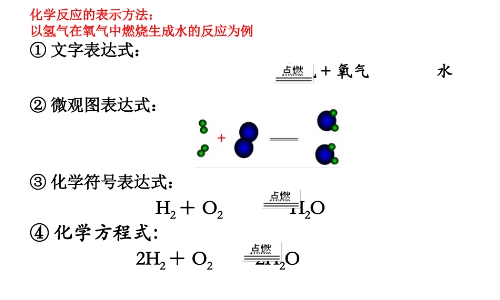 （水滴系列）九年级化学上册 4.1.2 化学反应的表示课件 （新版）鲁教版-（新版）鲁教版初中九年级上册化学课件