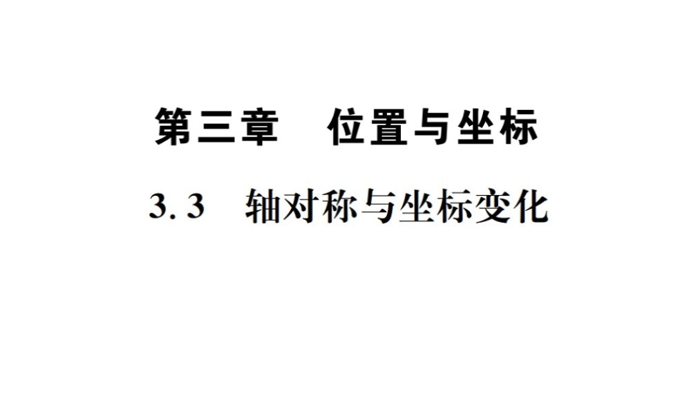 （毕节地级数学上册 3.3 轴对称与坐标变化作业课件 （新版）北师大版-（新版）北师大级上册数学课件