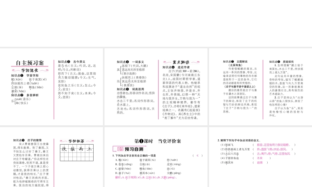 （毕节专版）八年级语文下册 第六单元 21《庄子》二则课件 新人教版-新人教版初中八年级下册语文课件