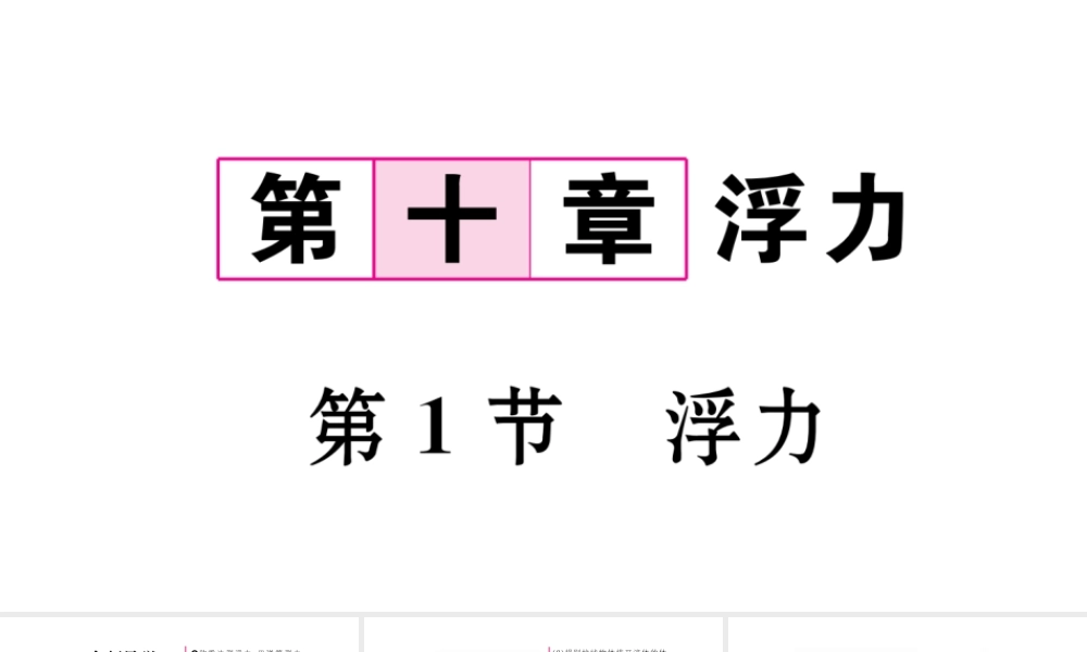 （毕节专版）春八年级物理下册 10.1 浮力）课件 （新版）新人教版-（新版）新人教版初中八年级下册物理课件