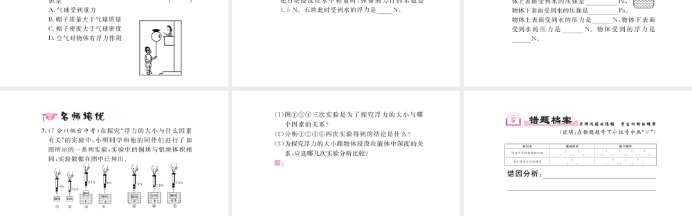 （毕节专版）春八年级物理下册 10.1 浮力）课件 （新版）新人教版-（新版）新人教版初中八年级下册物理课件