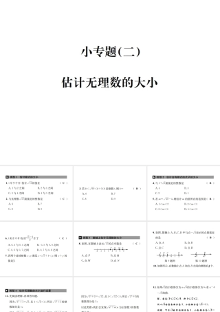 （毕节地级数学上册 小专题（二）估计无理数的大小作业课件 （新版）新人教版-（新版）新人教级上册数学课件