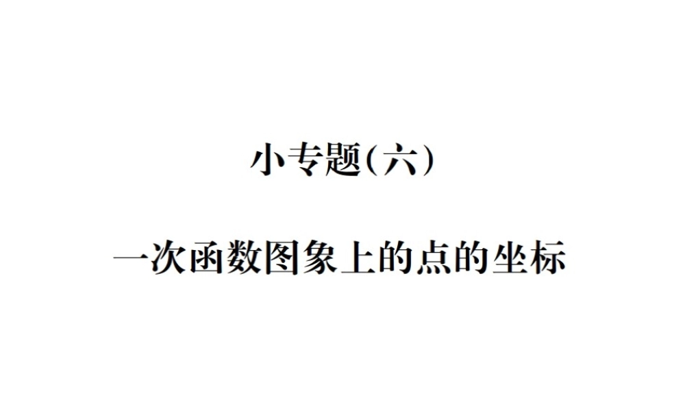 （毕节地级数学上册 小专题（六）一次函数图象上的点的坐标作业课件 （新版）新人教版-（新版）新人教级上册数学课件