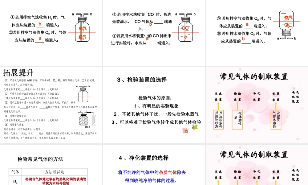 （水滴系列）九年级化学上册 气体的制备和净化课件 （新版）鲁教版-（新版）鲁教版初中九年级上册化学课件
