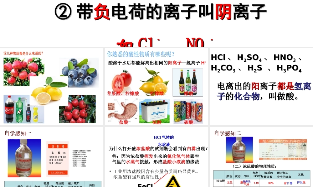（水滴系列）九年级化学下册 7.1 酸及其性质课件 （新版）鲁教版-（新版）鲁教版初中九年级下册化学课件