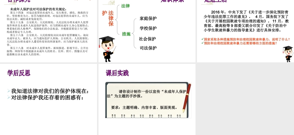 （水滴系列）（2016年秋季版）七年级道德与法治下册 第九单元 撑起法律保护伞 第17课 我们受法律特殊保护 第2框 法律伴我们健康成长课件 鲁人版六三制